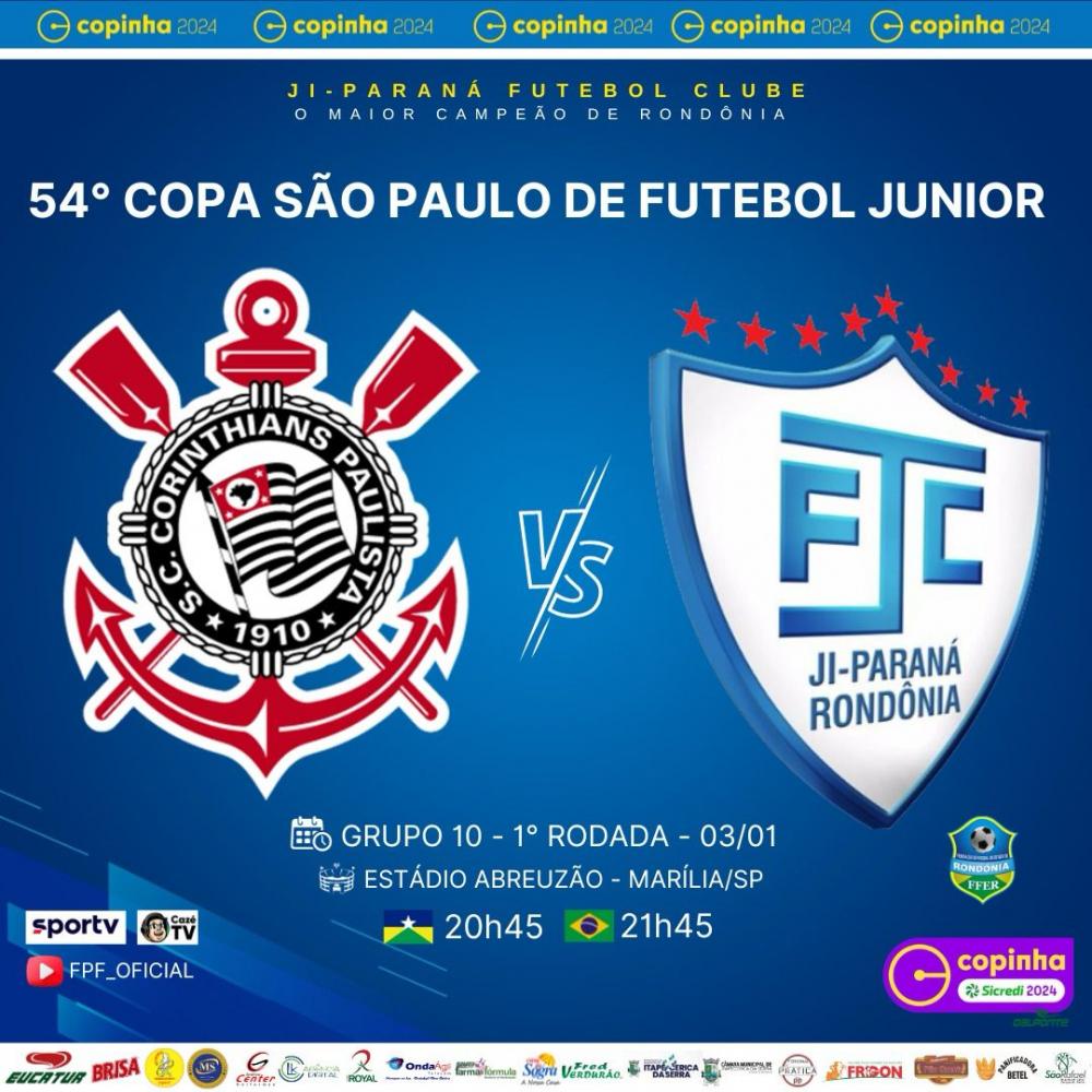 Ji-Paraná estreia na Copinha enfrentando o Corinthians nesta Quarta-Feira (3) as 20:45!