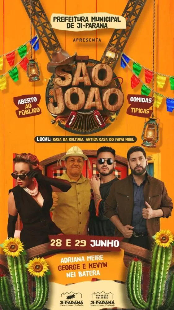 Festa de São João em Ji-Paraná: comidas típicas e música ao vivo nesta sexta e sábado!!