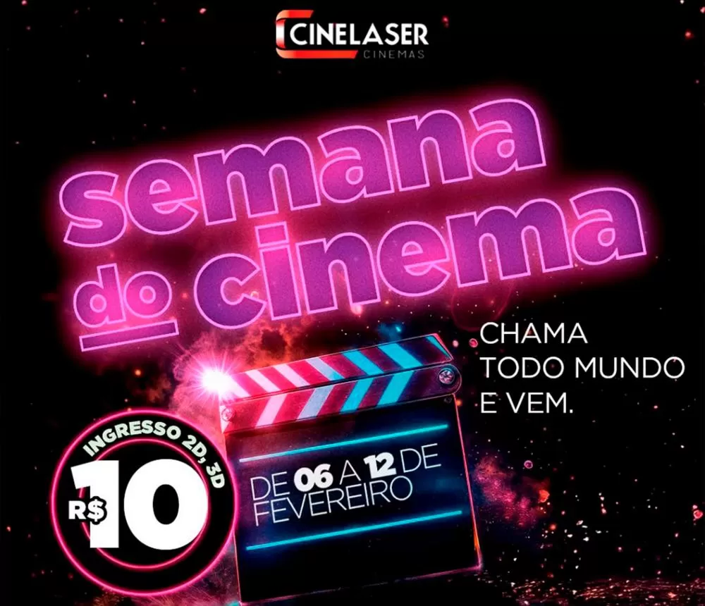 Semana do Cinema acontece em Ji-Paraná entre os dias 6 e 12 de fevereiro, com ingressos por apenas R$ 10,00