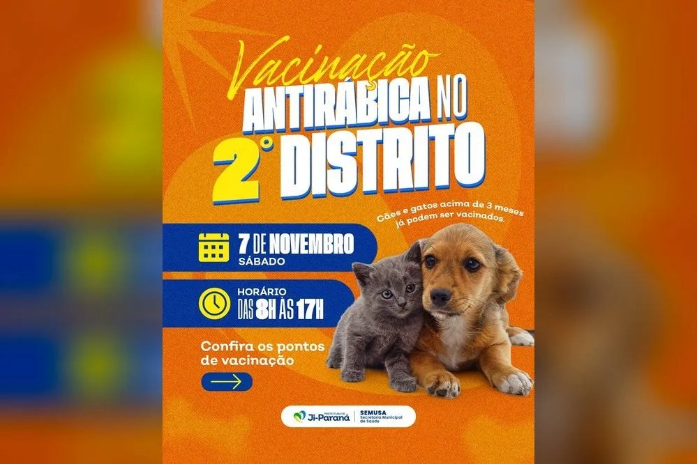 Vacinação antirrábica protege cães e gatos de Ji-Paraná (Foto: Divulgação)